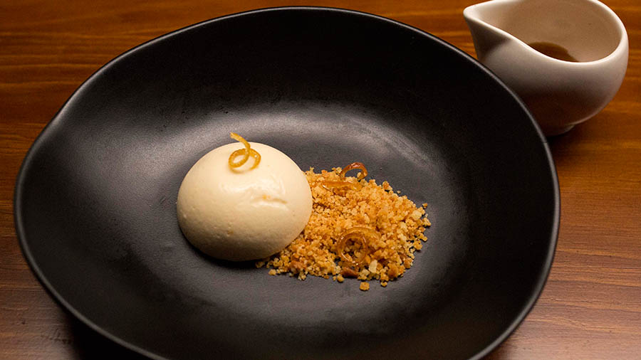 Honey Semifreddo with Lemon Crumb and Honey Lemon Caramel-image