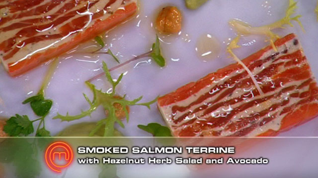 Smoked Salmon Terrine with Hazelnut Herb Salad and Avocado-image