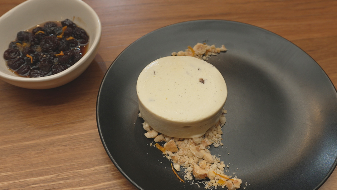 Rum and Raisin Semifreddo with Hazelnut Crumb and Raisin Compote-image
